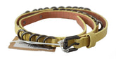 John Galliano Yellow Leather Luxury Slim Buckle Fancy Belt -   -  John Galliano.